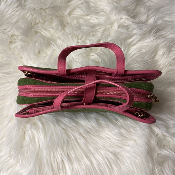 Juicy Couture Green and Pink Travel Makeup Bag Purse - Picture 5 of 14